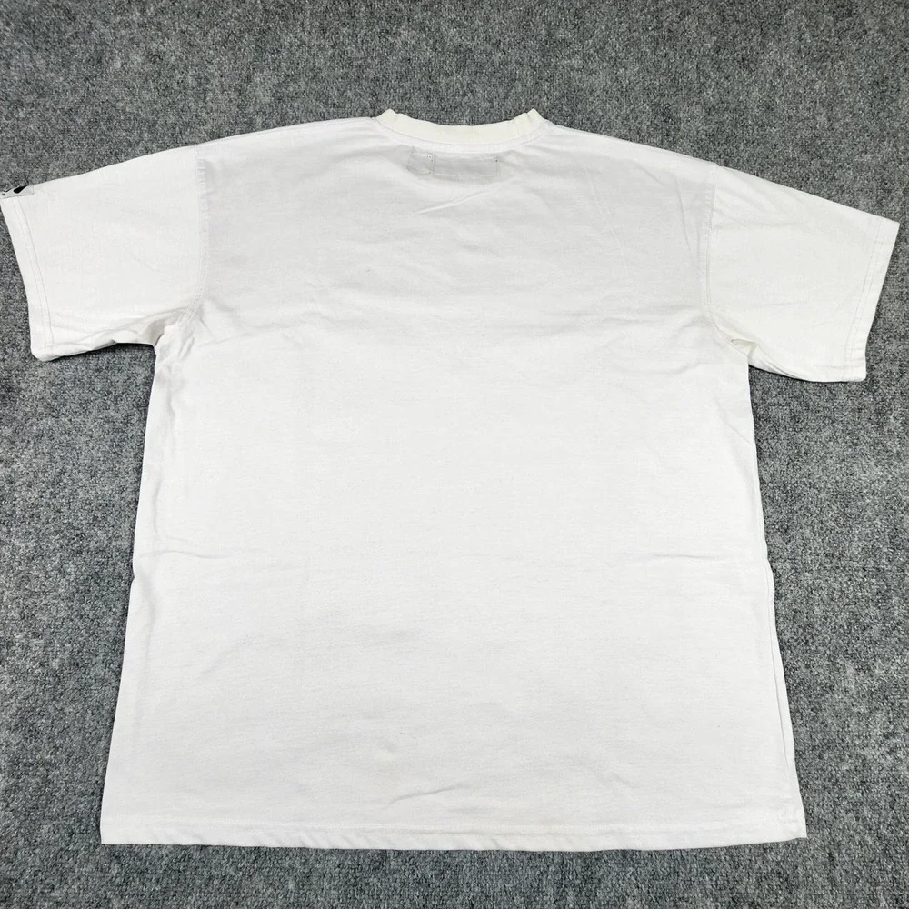 Spire Supply Co Mens White Graphic T-Shirt Chrome Head Turntable L Streetwear‎